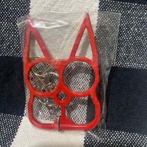Self Defense Red Cat-Shaped Keychain Accessory